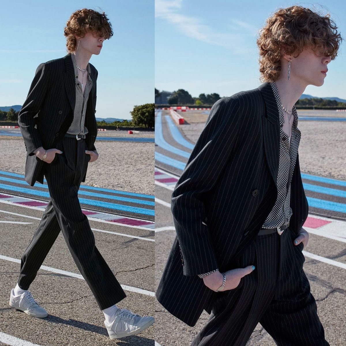 21SS Celine セットアップ 44 スーツ ダブルジャケット スリム