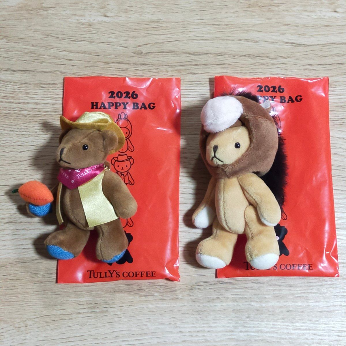 タリーズコーヒー 2026 HAPPY BAG 干支ミニテディ 2個 福袋｜Yahoo