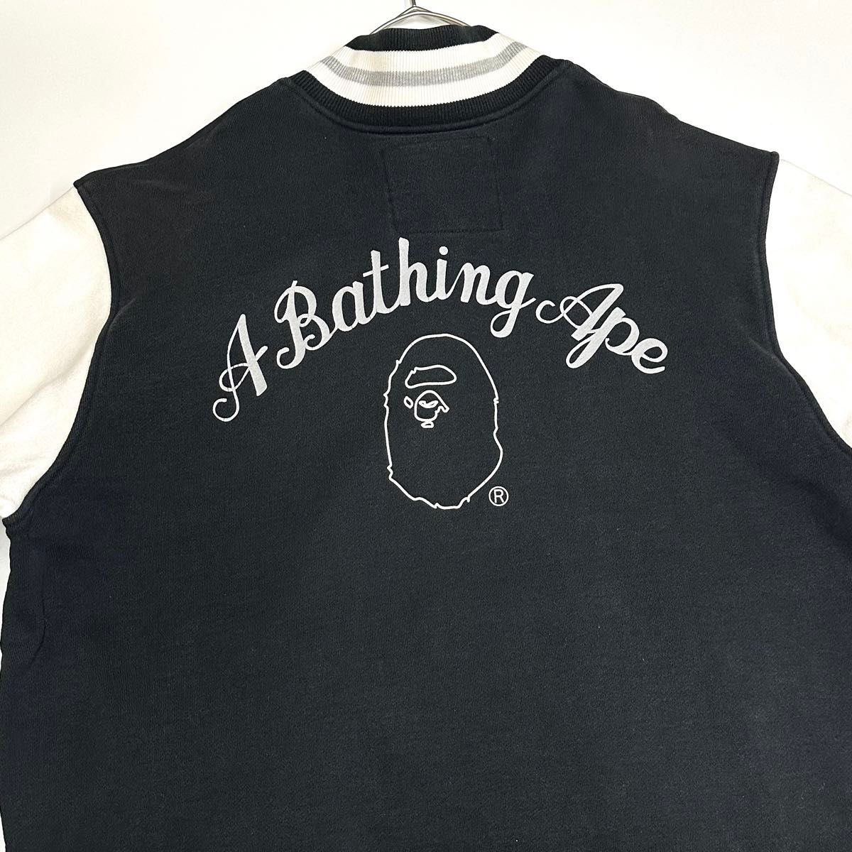 A BATHING APE スタジャン スウェット 黒白 日本製 アベイシングエイプ