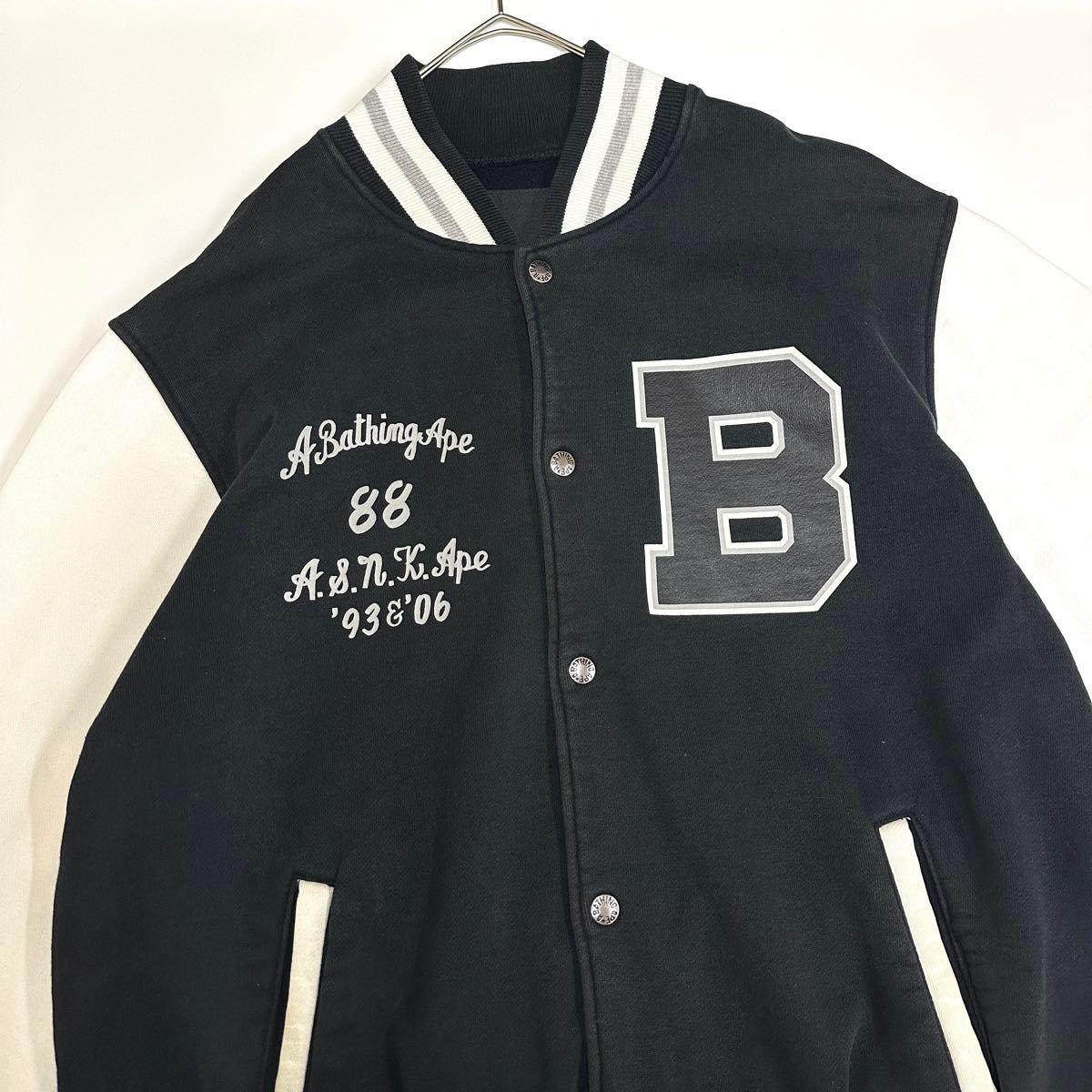 A BATHING APE スタジャン スウェット 黒白 日本製 アベイシングエイプ