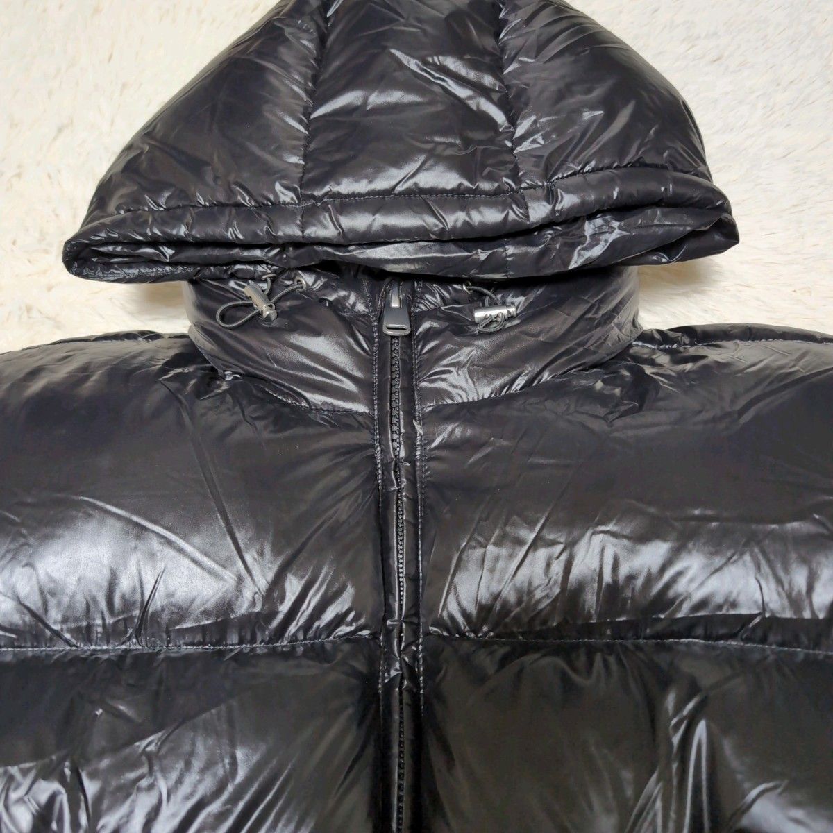 ZARA ブラック ダウンジャケット 光沢 パフ Y2K 短丈 ボックス