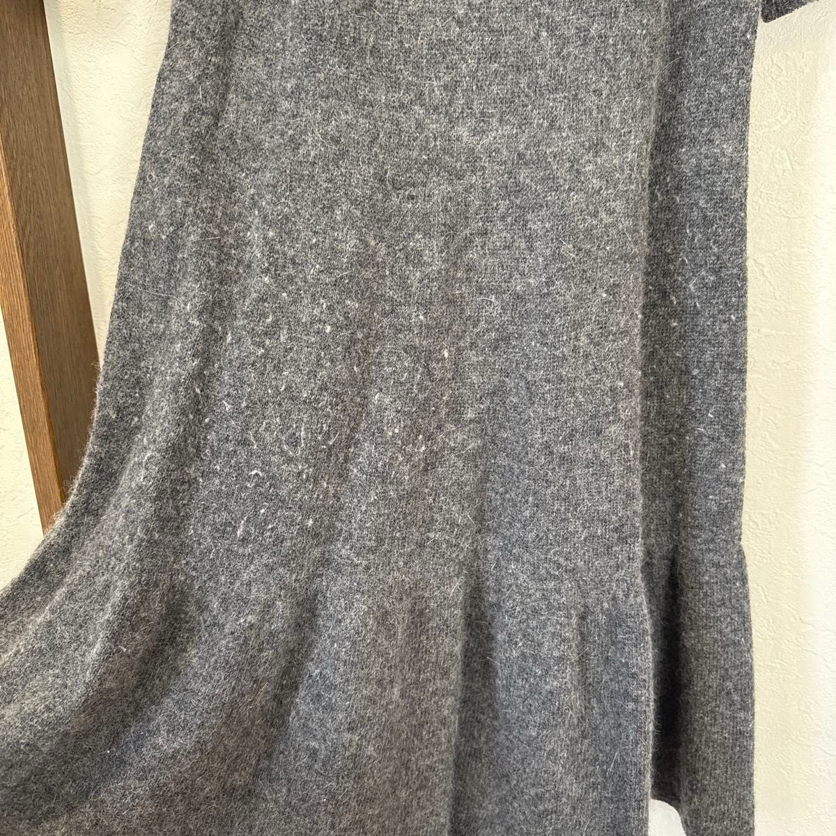 タートルネック ニットワンピース グレー 半袖 BURBERRY BLUE LABEL 38