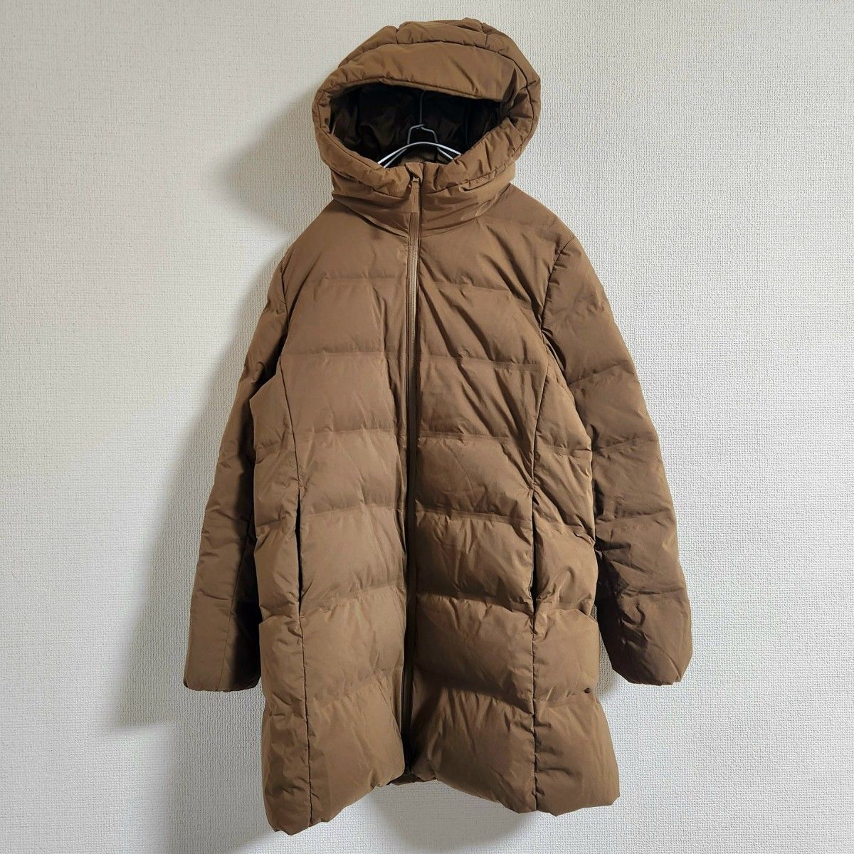 大きいサイズ ユニクロ シームレスダウンショートコート ブラウン系 XL
