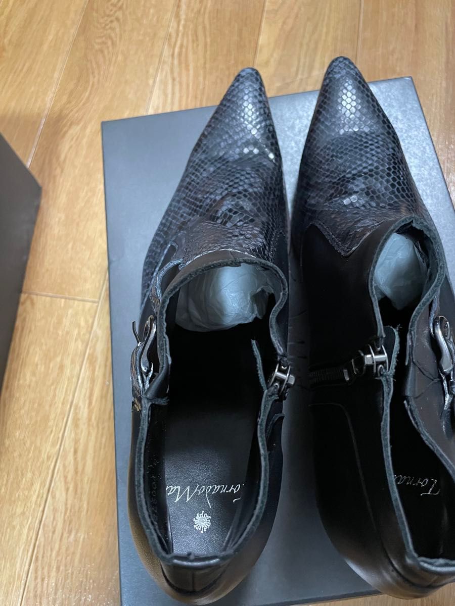 希少 TORNADO MART ダブルベルテッド ハーフブーツ サイドジップ