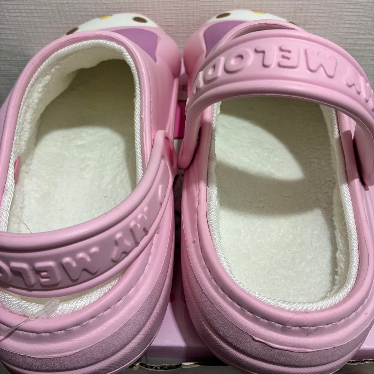 新品】マイメロディ クロックス風サンダル ピンク ボア付き Mサイズ