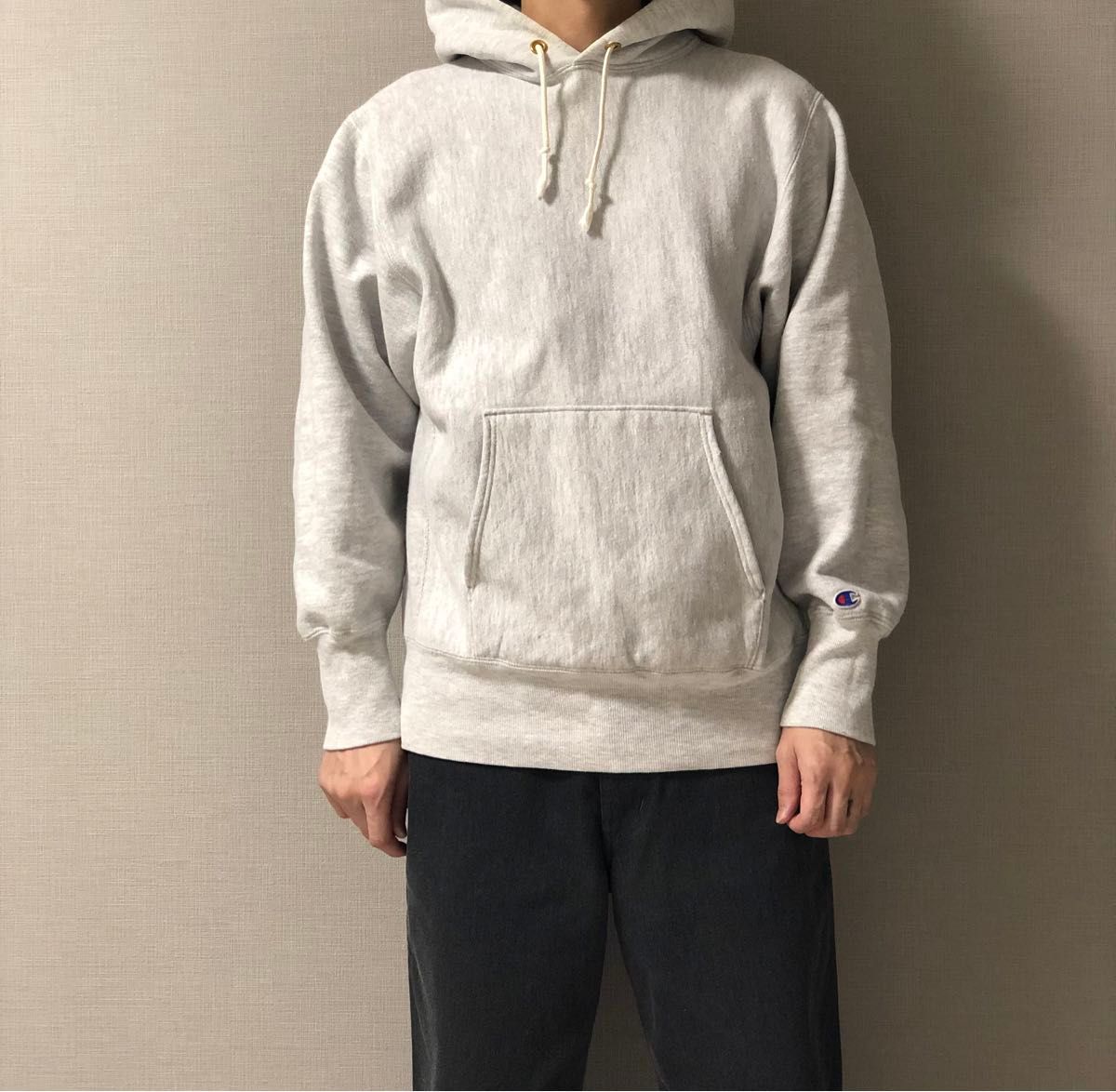 90s USA製 チャンピオン リバースウィーブ パーカー グレー 目無し