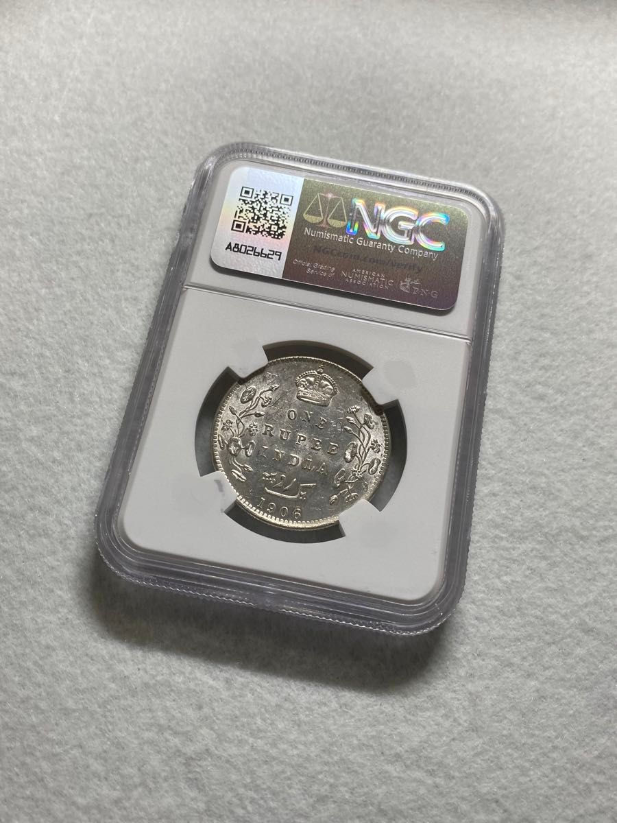 1906年 英領インド ルピー銀貨 エドワード7世 NGC MS62高鑑定品｜Yahoo