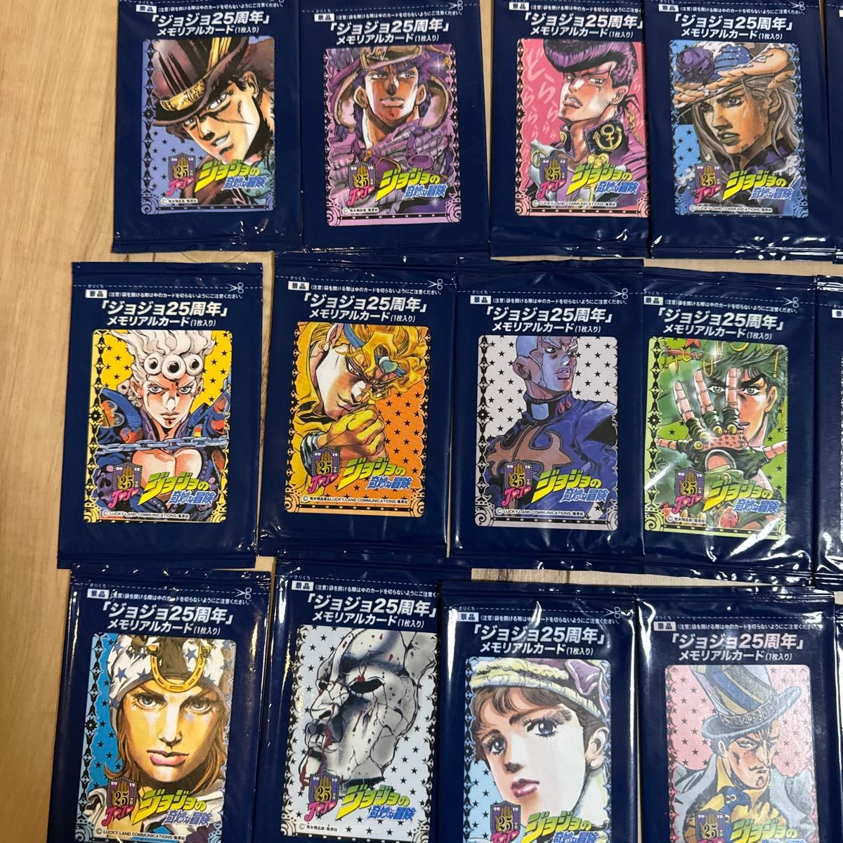グリコ ジョジョ 25周年 メモリアルカード 未開封 18種 ジョジョの奇妙