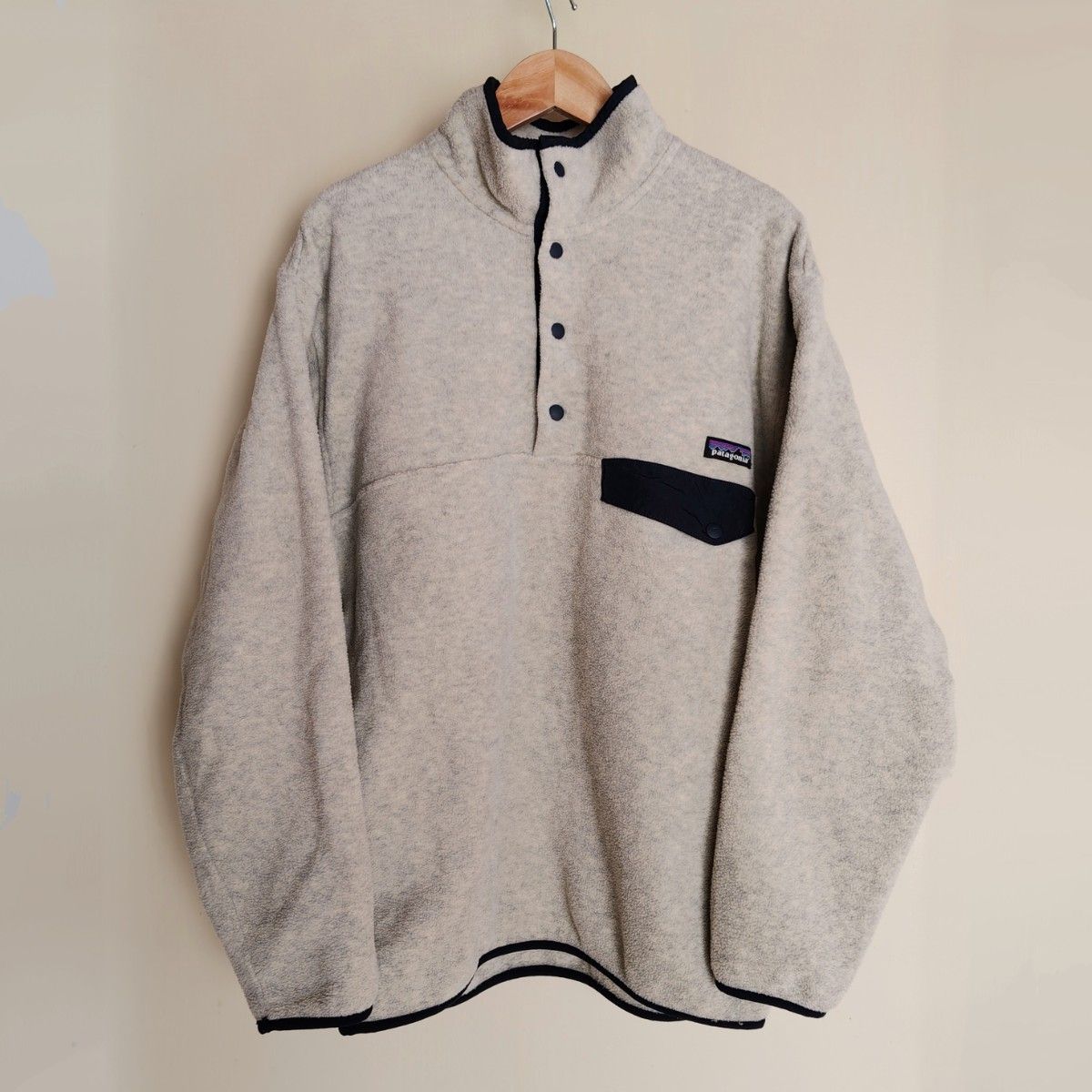 M】patagonia メンズ シンチラ スナップT プルオーバー オートミール