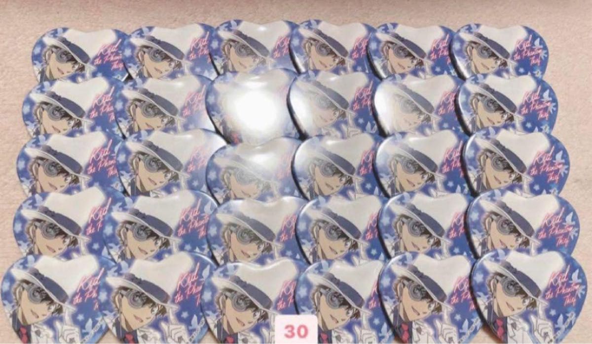 怪盗キッド ハート缶バッジ 30個 まとめ売り黒羽快斗 まじっく快斗1412