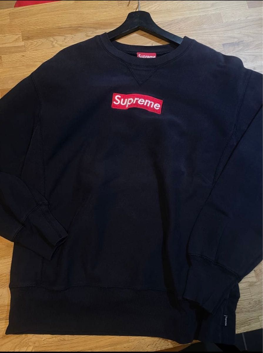 90s 初期 USA 製 supreme ボックスロゴ スウェット ネイビー