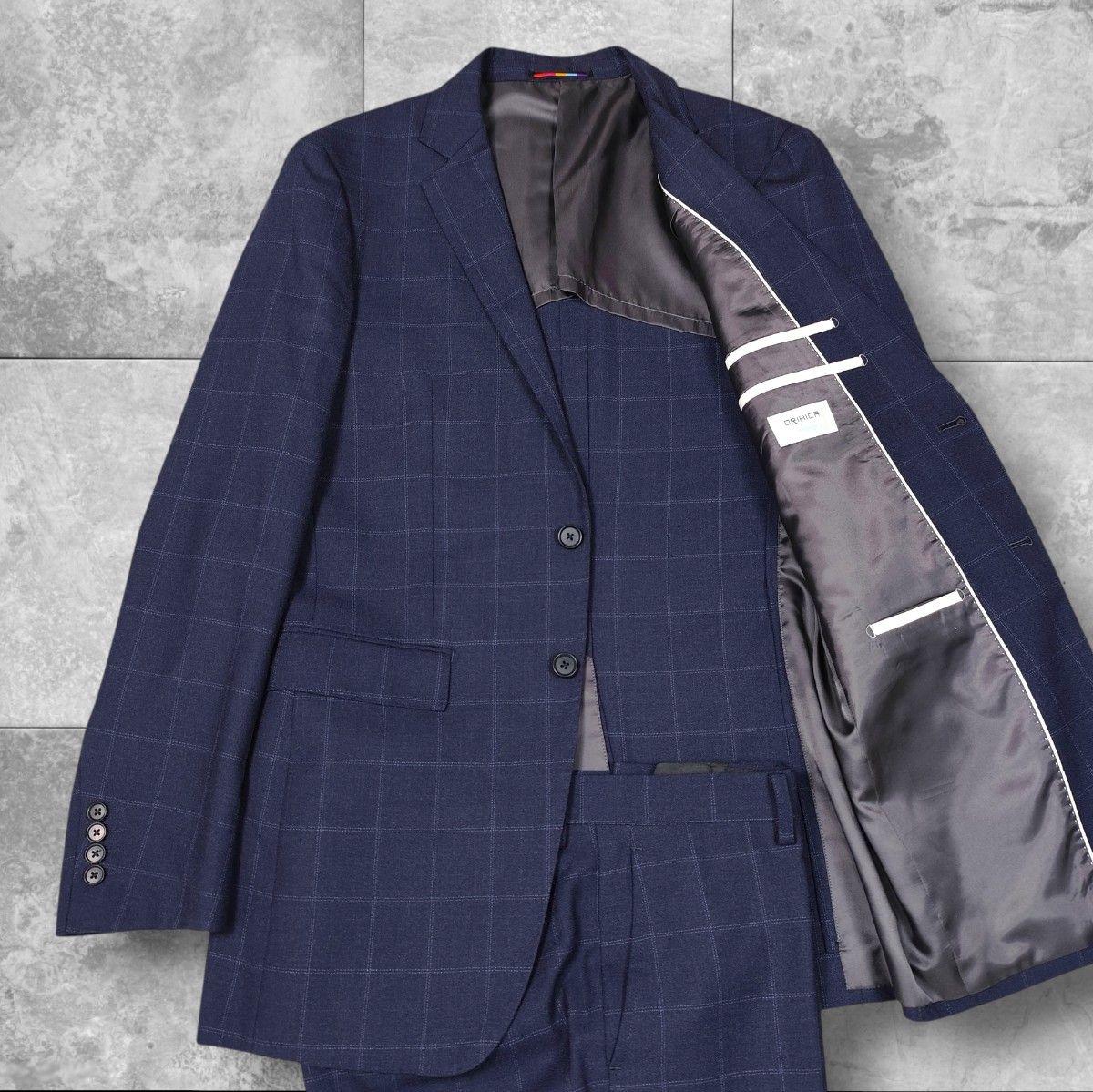 近年モデル ORIHICA オリヒカ セットアップスーツ ネイビー 2XL 背抜き