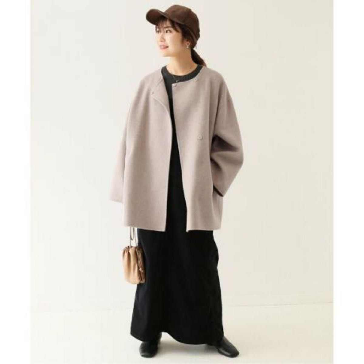 美品 スローブイエナ HAMILTONダブルフェイスウールショートコクーン