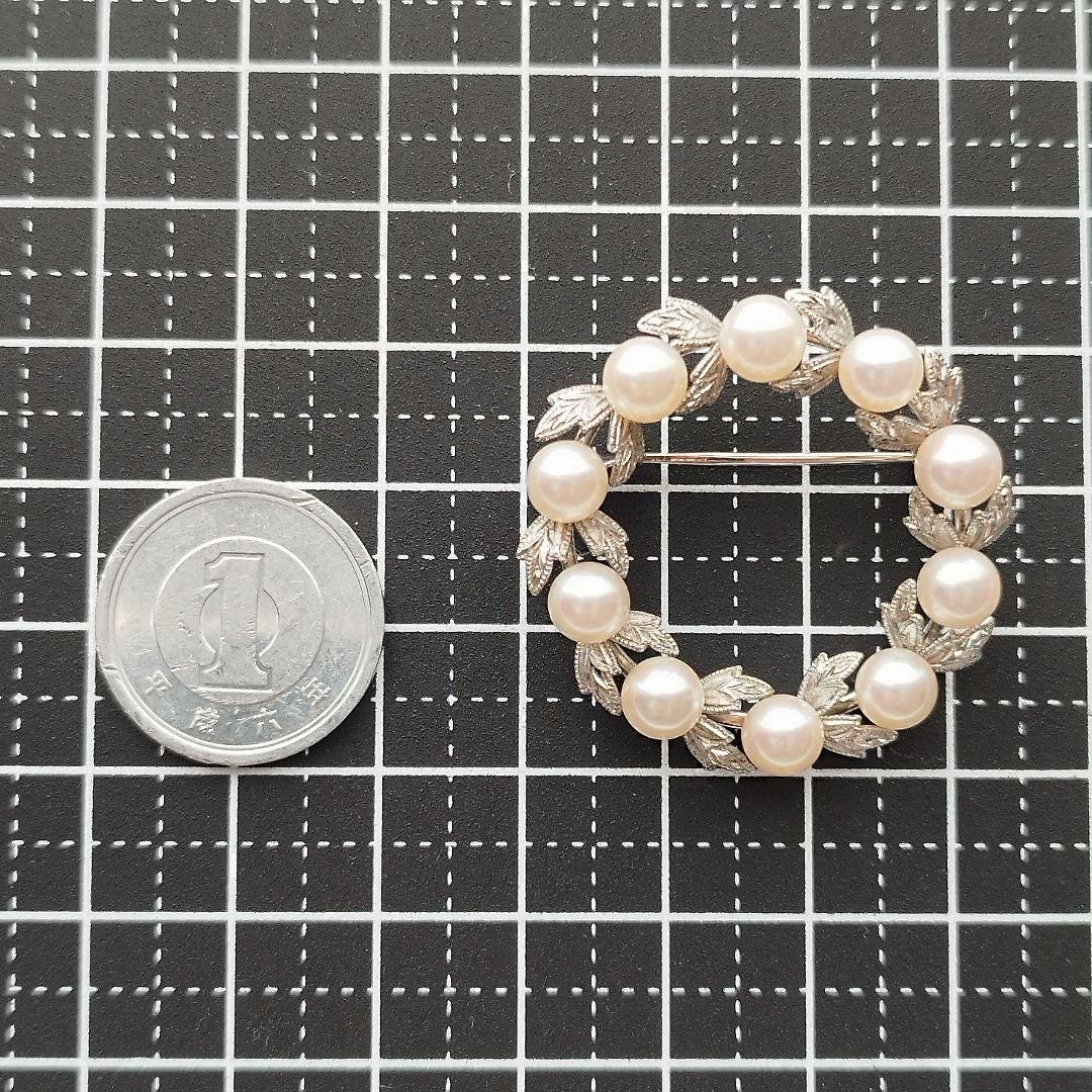 MIKIMOTO ミキモト ブローチ リース サークル パール 6mm MS刻印