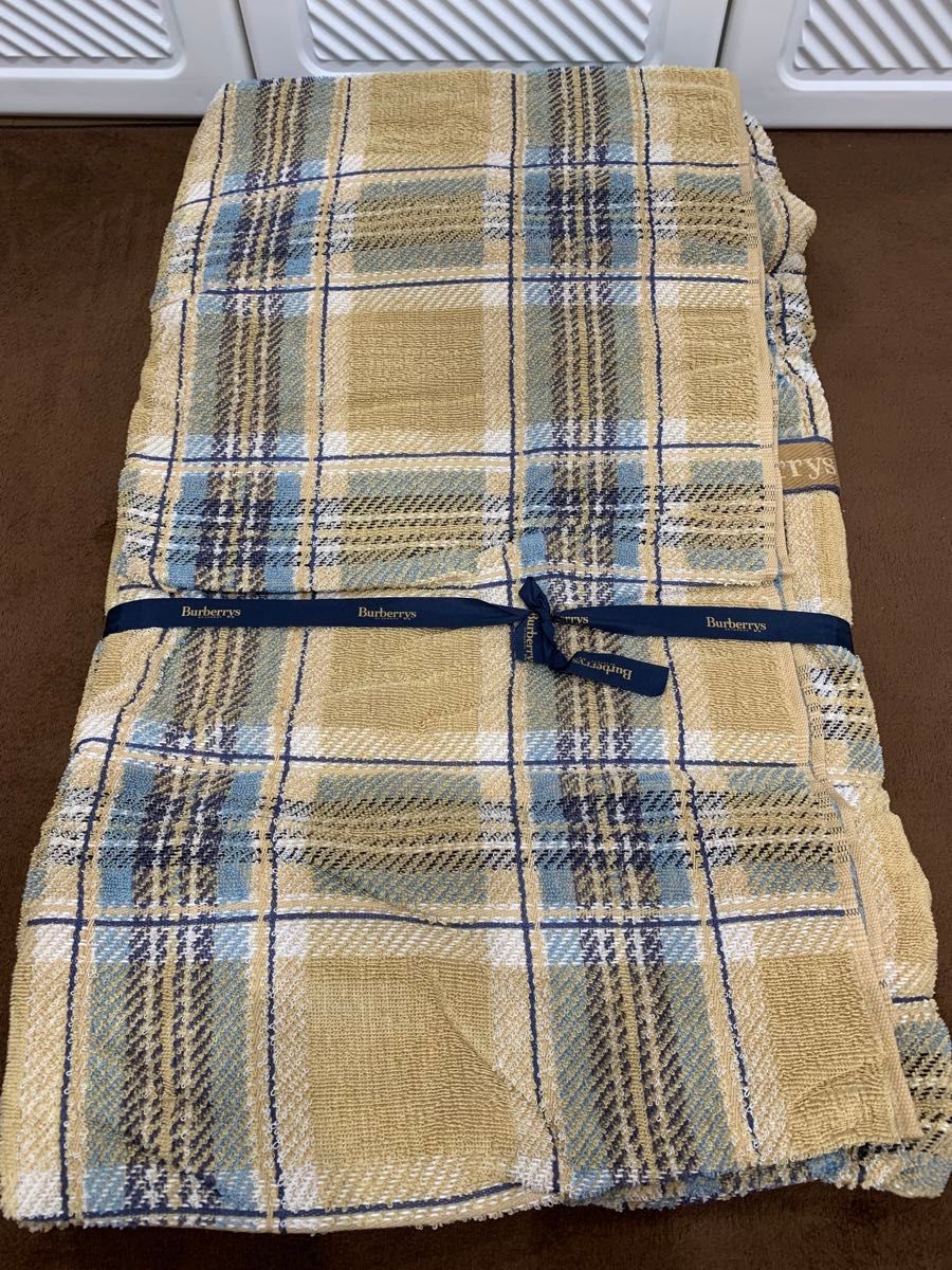 未使用】 burberry バーバリー タオルケット ノバチェック 綿100