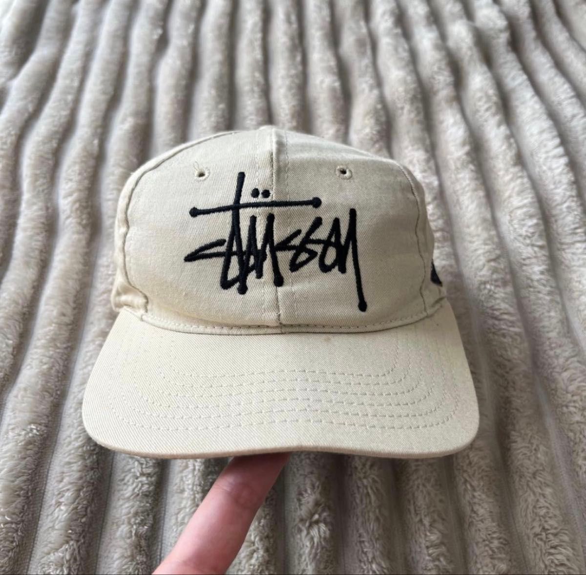 90s 初期 白タグ old stussy キャップ Stssy ベージュ ステューシー