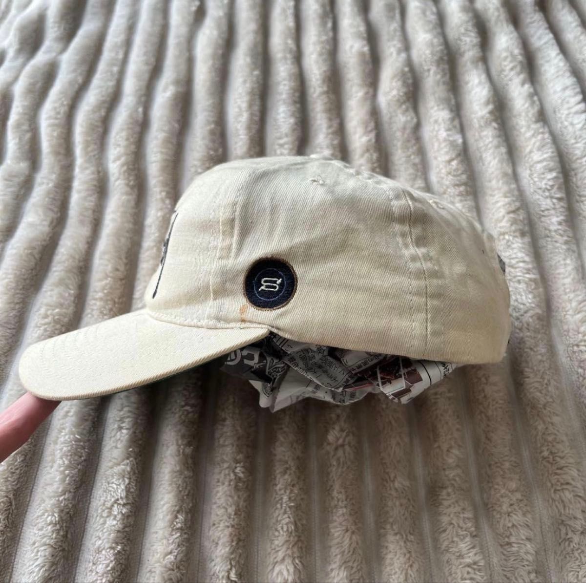 90s 初期 白タグ old stussy キャップ Stssy ベージュ ステューシー