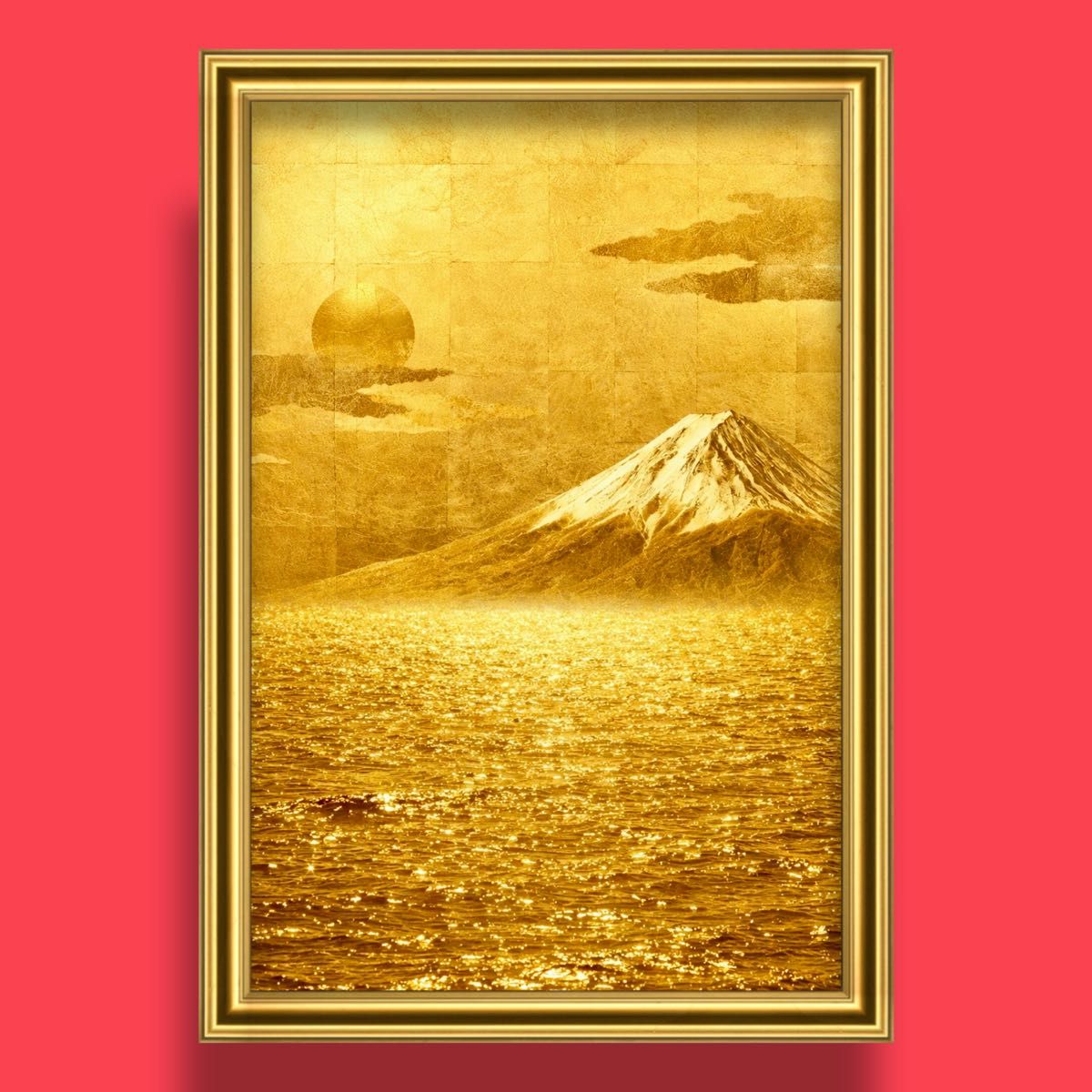 金箔の開運黄金富士山 額縁付き開運グラフィックアート｜Yahoo!フリマ