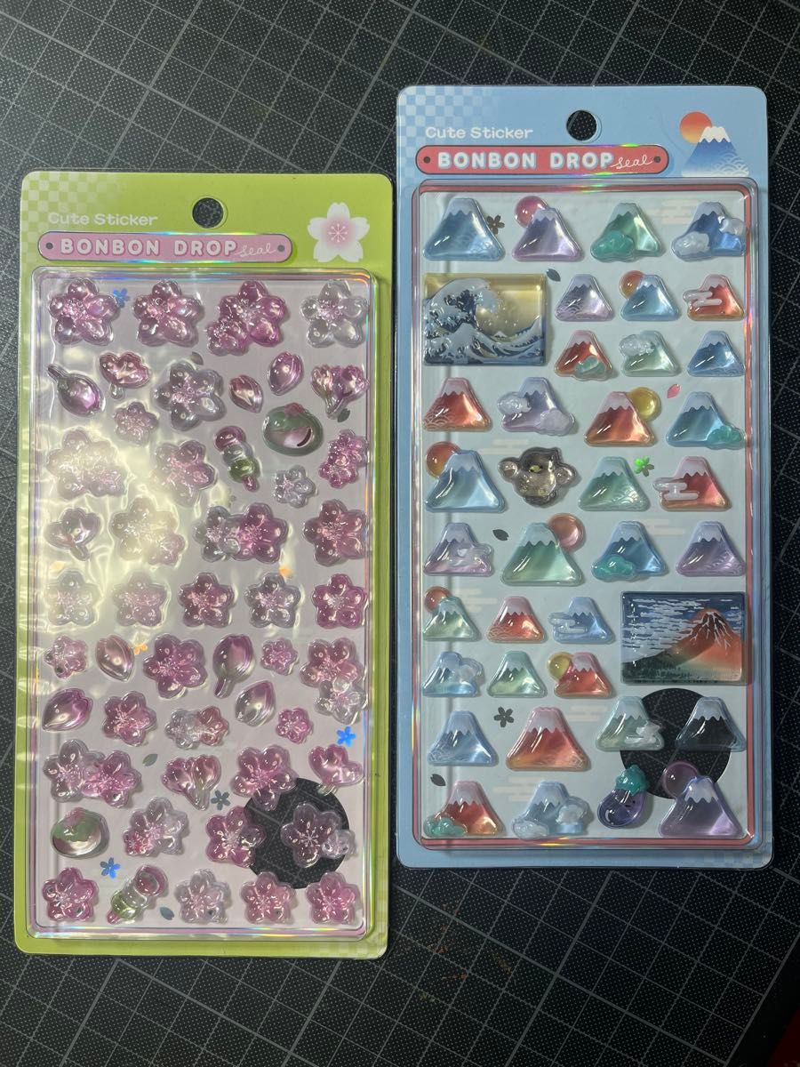 国内正規品】ボンボンドロップシール 和柄 桜 富士山 北斎 2枚セット