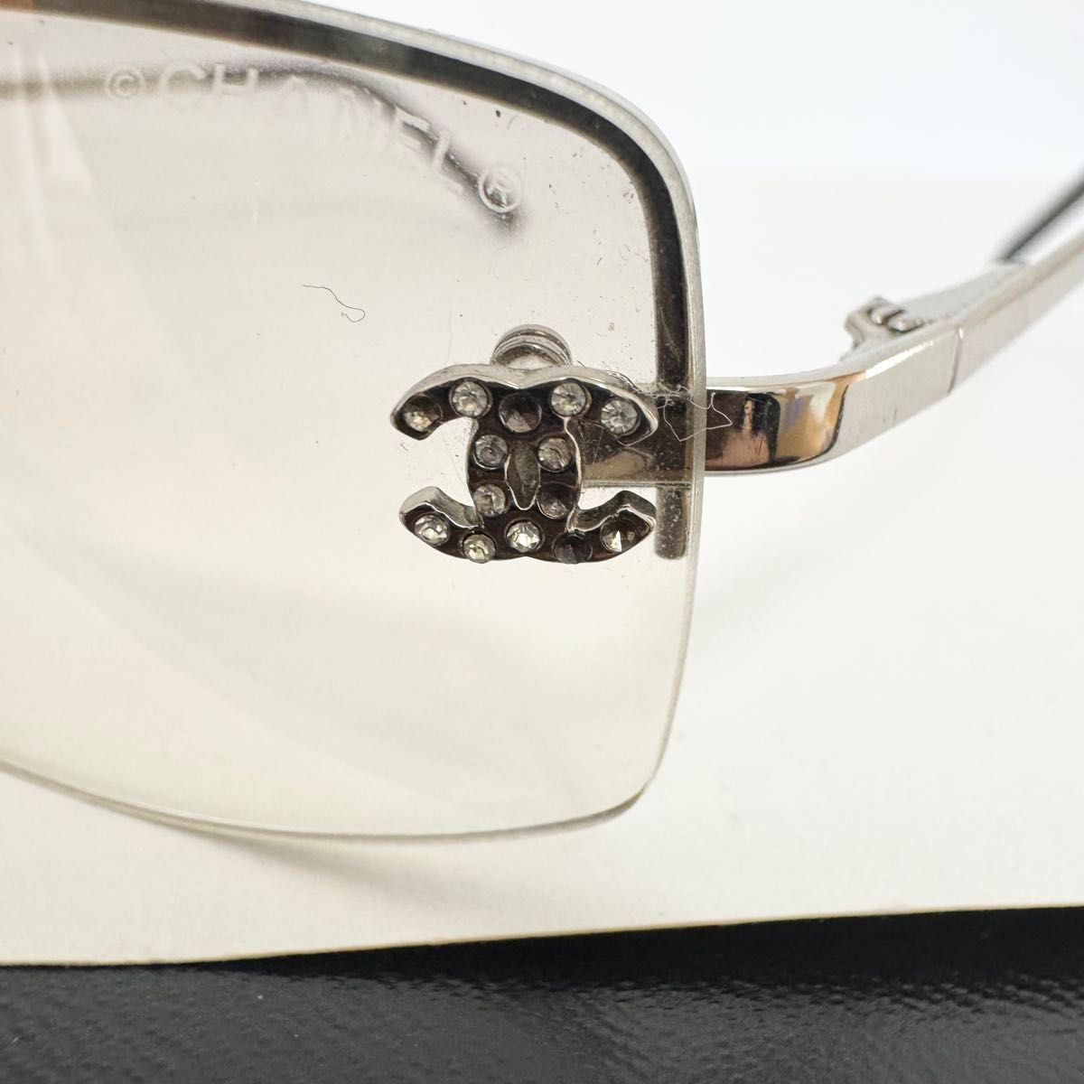 シャネル サングラス リムレス シルバー ココマーク ラインストーン