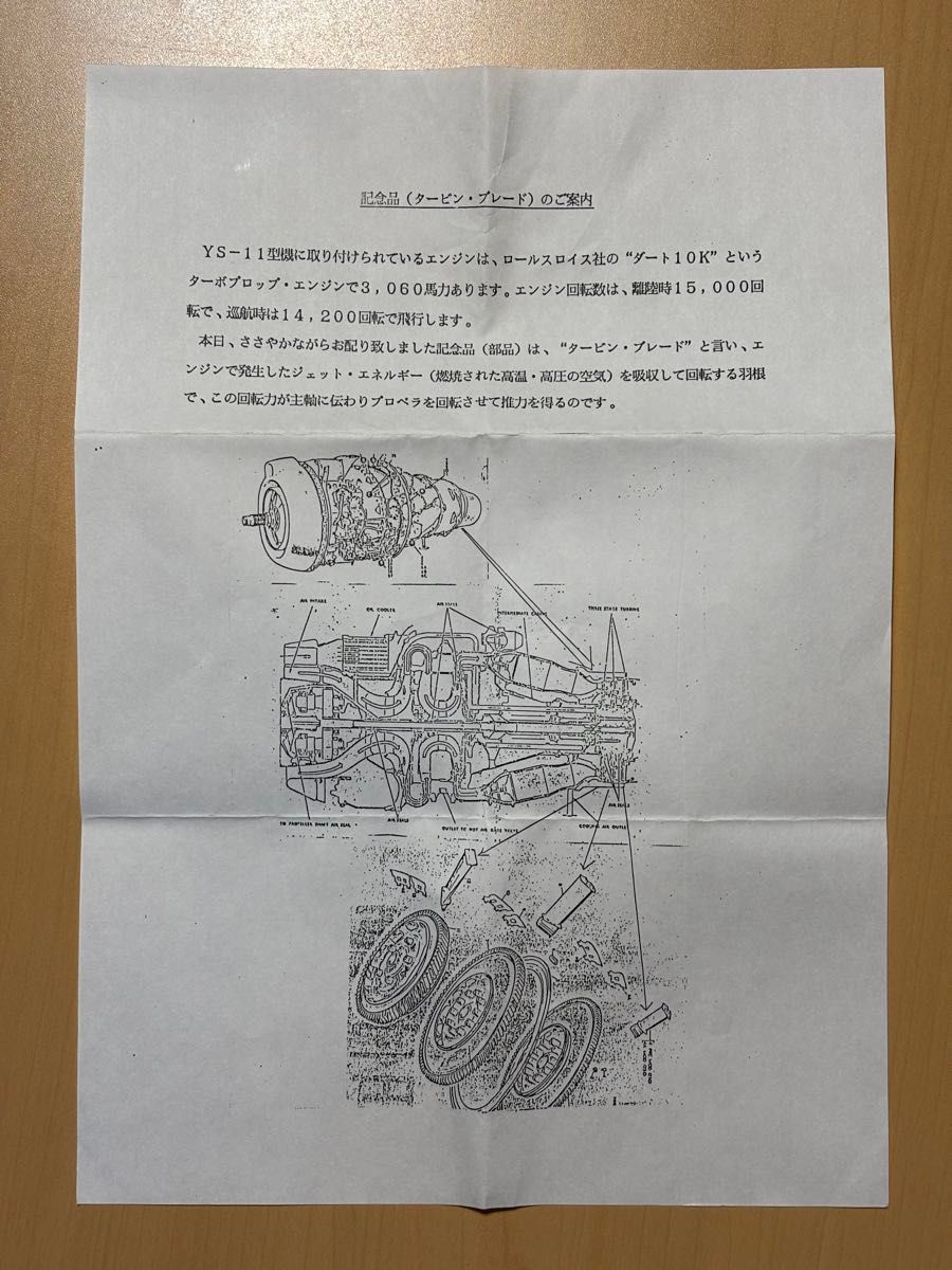 JAS 日本エアシステム YS-11 タービンブレード｜Yahoo!フリマ（旧