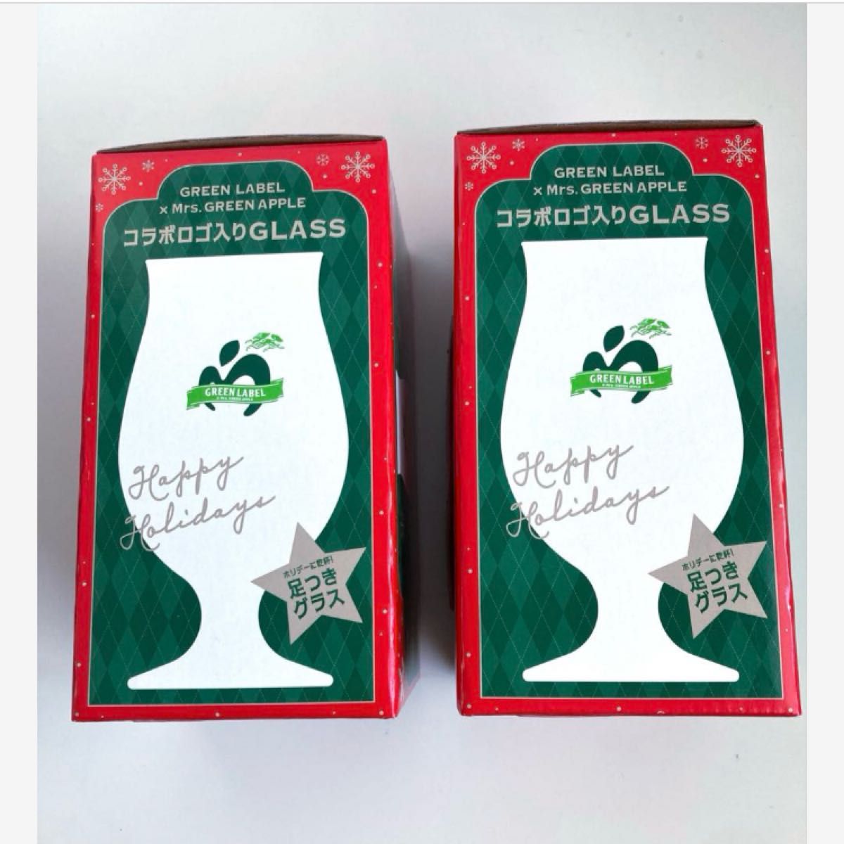 GREEN LABEL xミセスグリーンアップル グラス 2個セット 足付きグラス