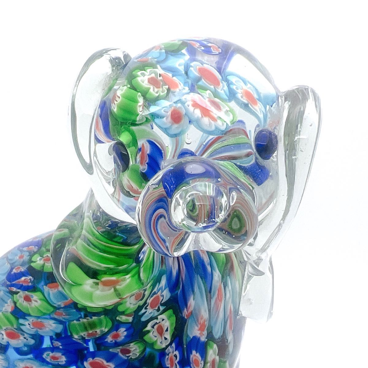 入手困難】ミルフィオリ アートガラス 犬 置物 ヴェネチアン風