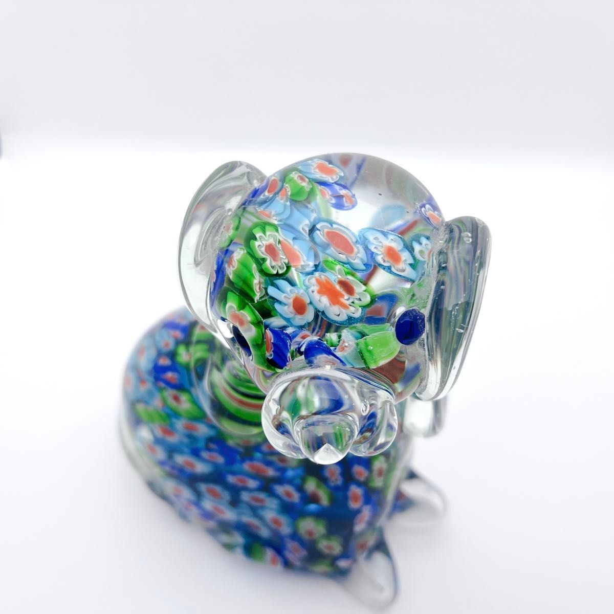 入手困難】ミルフィオリ アートガラス 犬 置物 ヴェネチアン風