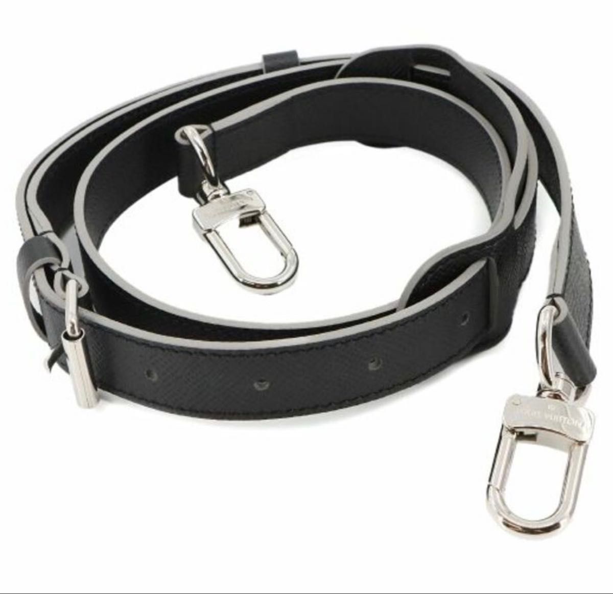 ルイ・ヴィトン タイガ レザーバッグストラップ ブラック シルバー