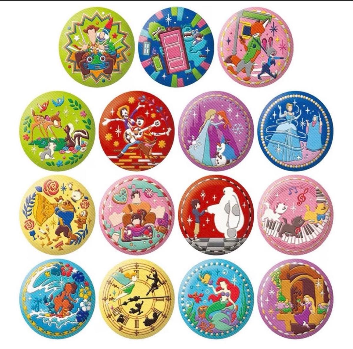 専用】ディズニー 刺繍缶バッチ 第2弾 コンプリート 15点 まとめ売り