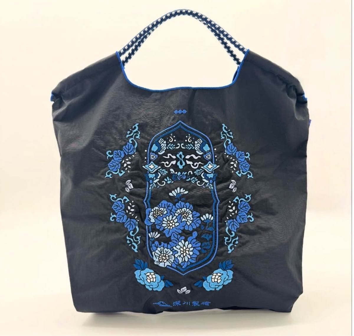 新品】ボールアンドチェーン 深川製磁 ポット柄 黒 エコバッグ M