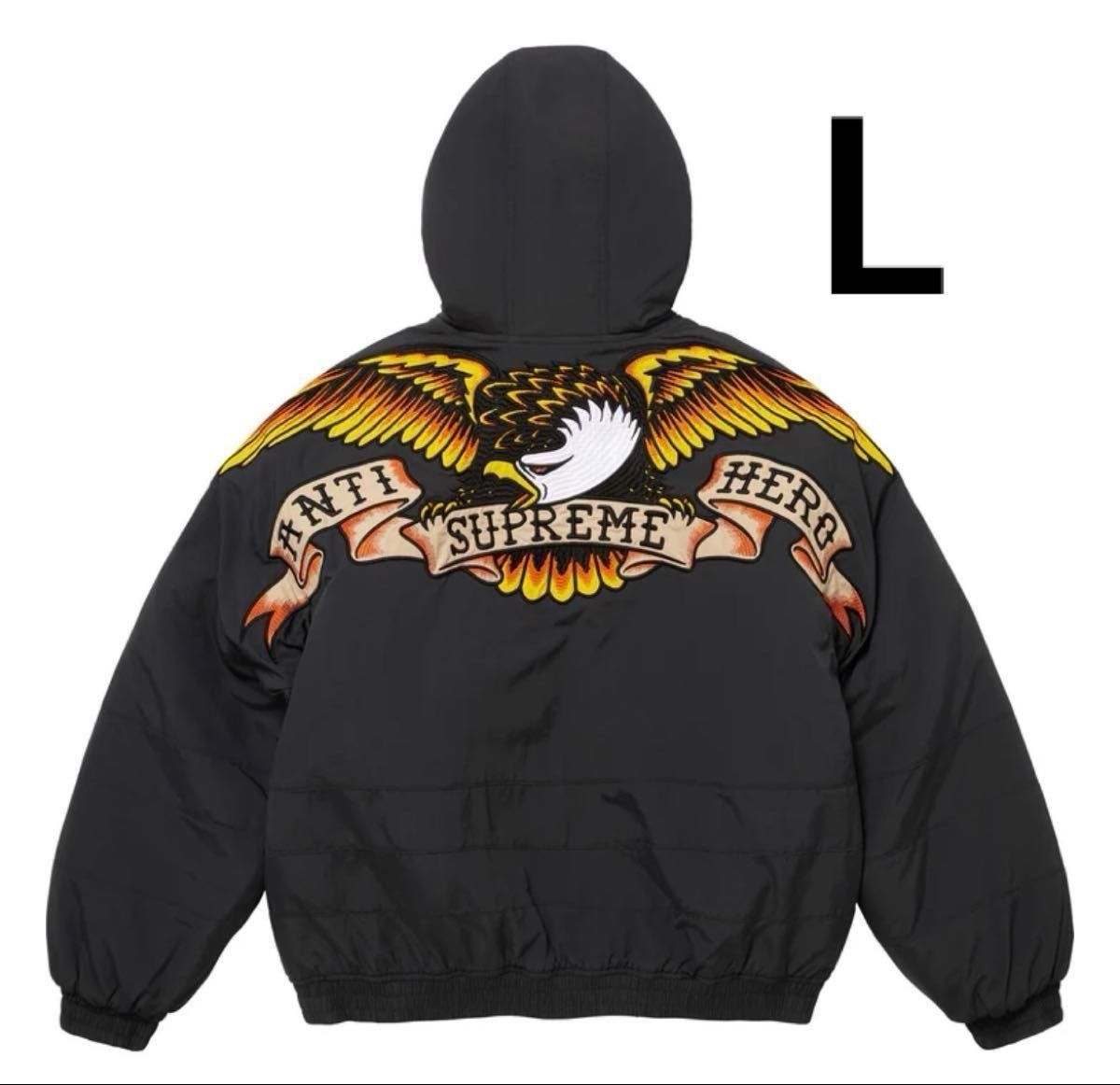 Supreme x ANTIHERO Stadium Jacket Black Lサイズ アンタイヒーロー