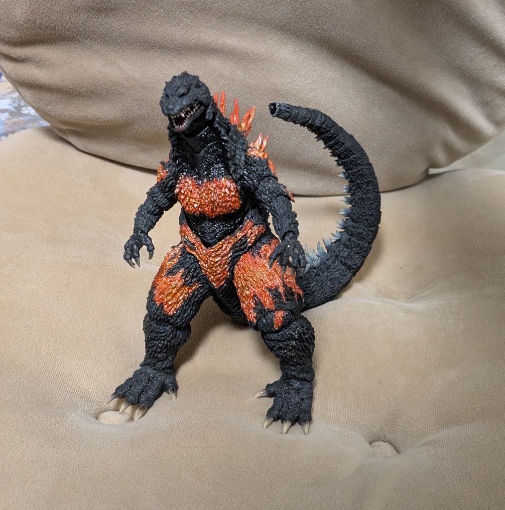 S H MonsterArtsゴジラ (2002) リペイント品 バーニングゴジラ風