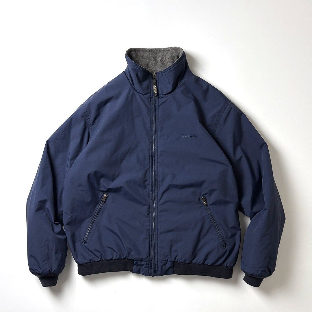 L L Bean ウォームアップジャケット フリース L ネイビー シンサレート