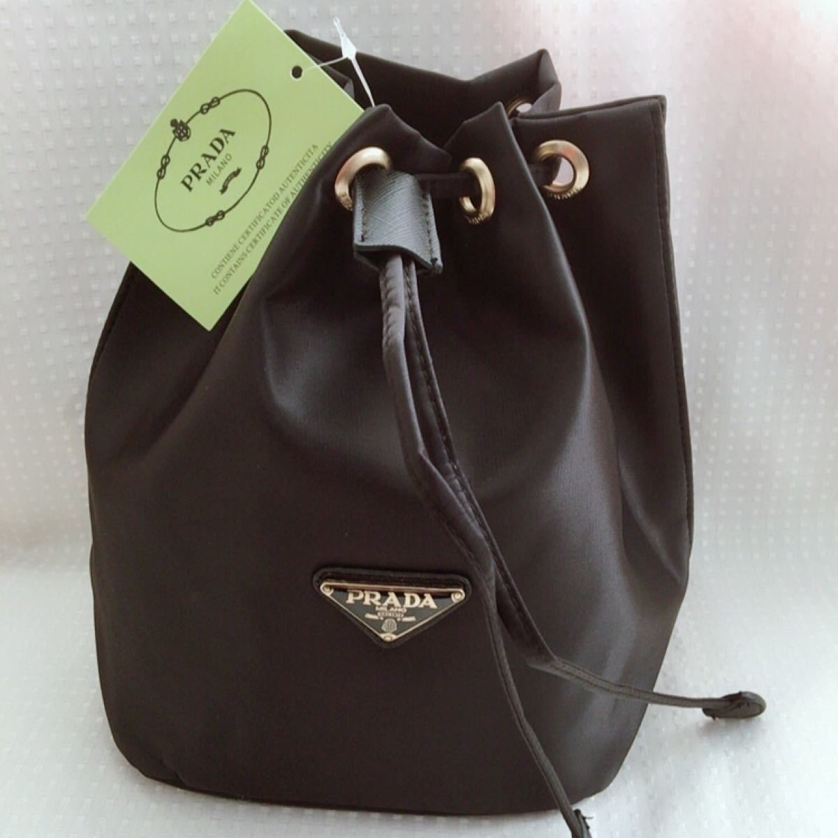 PRADA プラダ ノベルティ 巾着タイプ ポーチ ミニバッグ ブラック