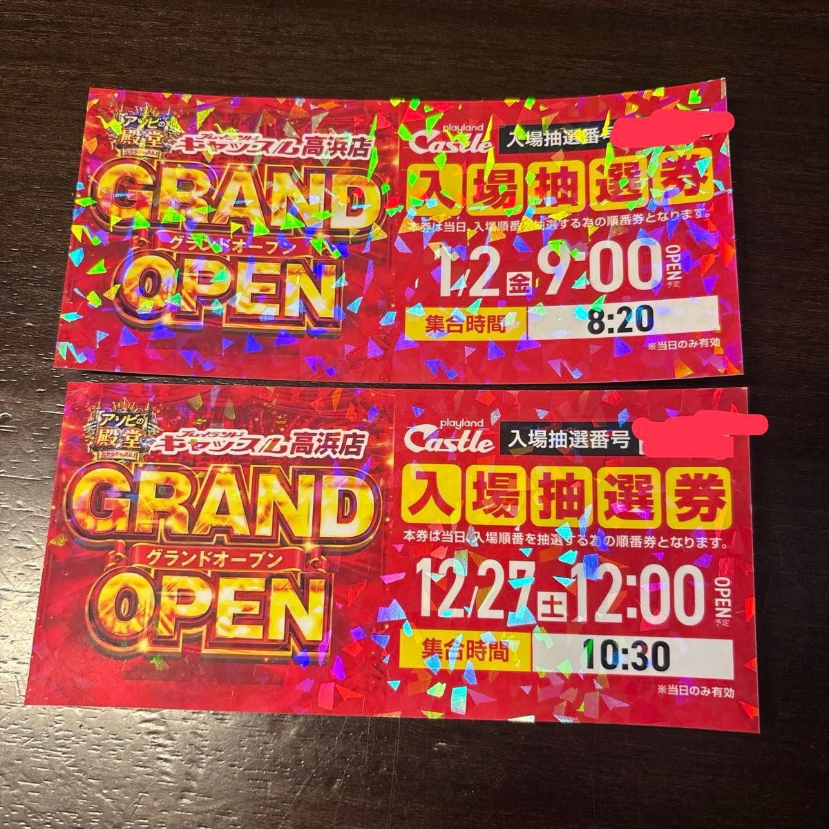キャッスル高浜 入場抽選券 12/28 最終値下げ 高浜キャッスルGRAND