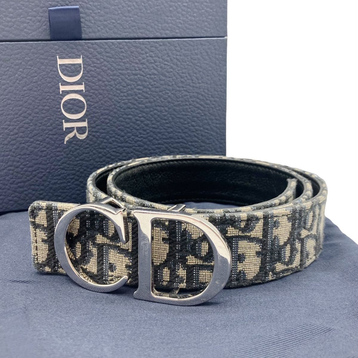 クリスチャンディオール DIOR ベルト オブリーク ジャガード CDロゴ