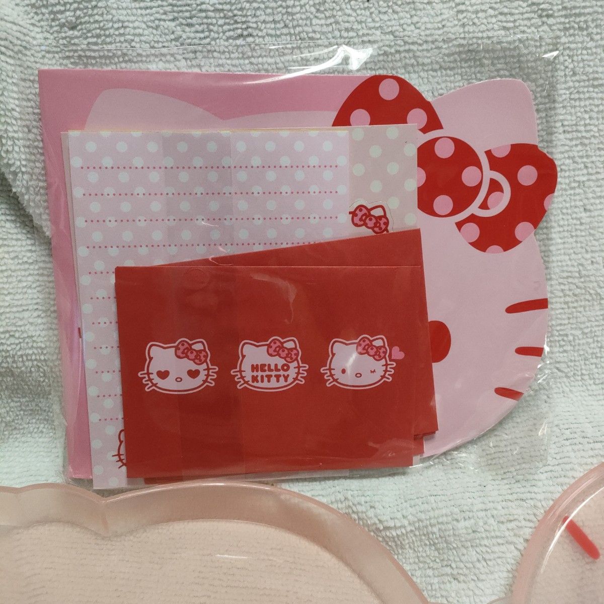 未使用 レア ハローキティ 顔型ケース入り 文房具 レターセット 2008年