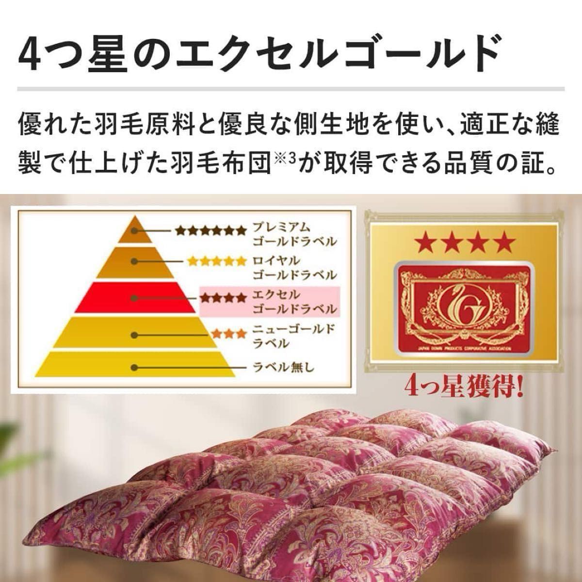 2025最新モデル モリリン 高級羽毛布団ハンガリー産ダウン シングル