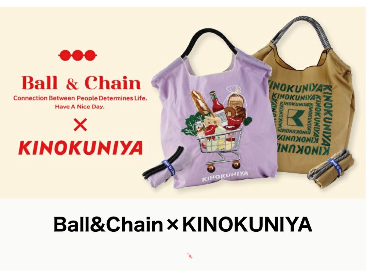 ボールアンドチェーン 紀伊國屋 エコバッグ ボールアンドチェーン 刺繍