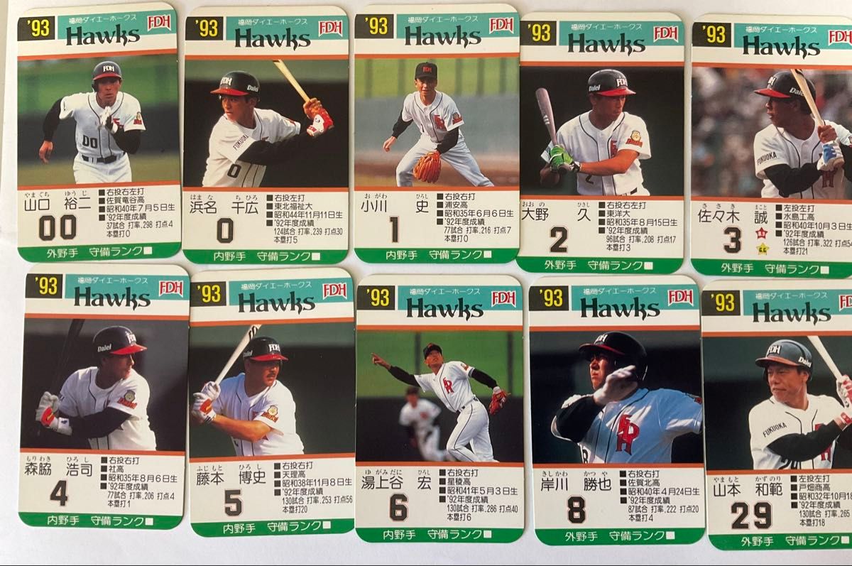 1993年 福岡ダイエーホークス タカラ プロ野球カード｜Yahoo!フリマ