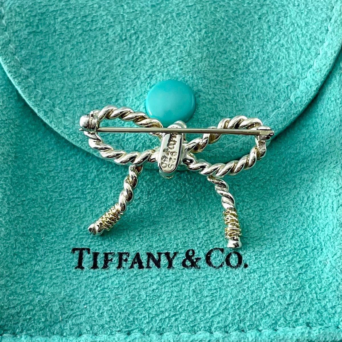 ティファニー ツイスト ロープ リボン ゴールド コンビ ブローチ WL5fe