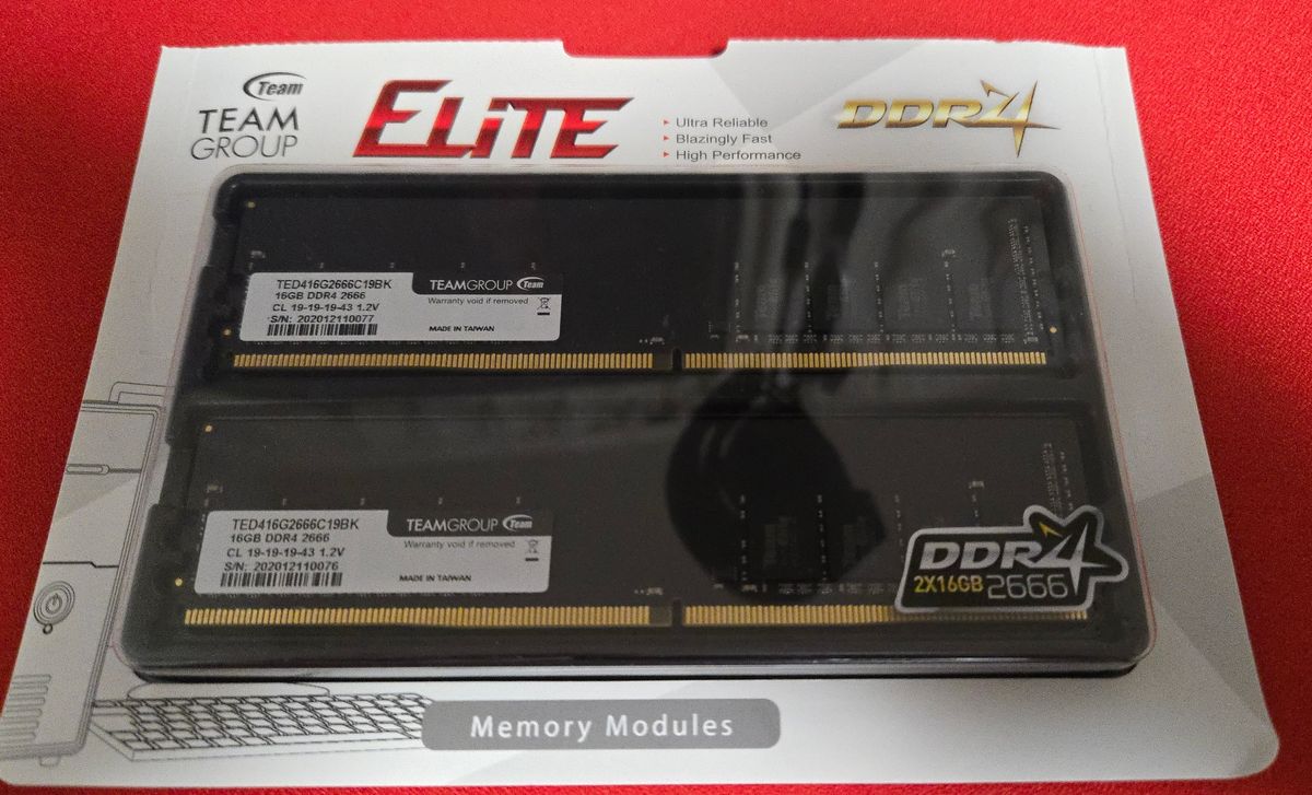 TEAMGROUP ELITE DDR4 16GB×2 32GB 2666MHz デスクトップ用メモリ