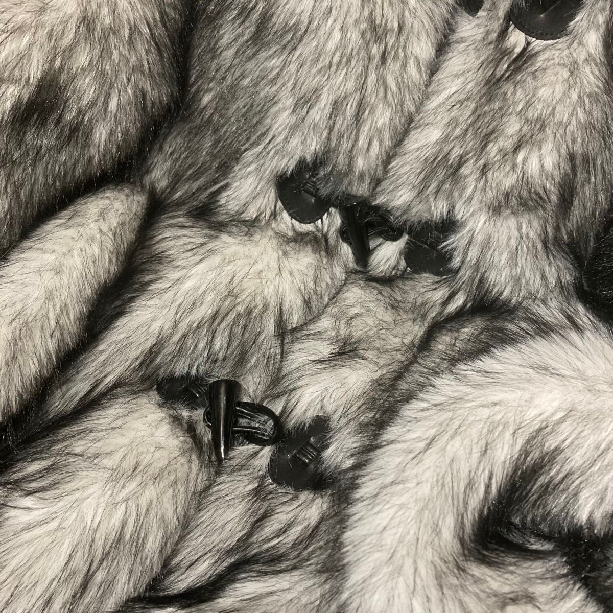 地雷系 ゴシック サブカル Y2K フェイクファーコート グレーミックス