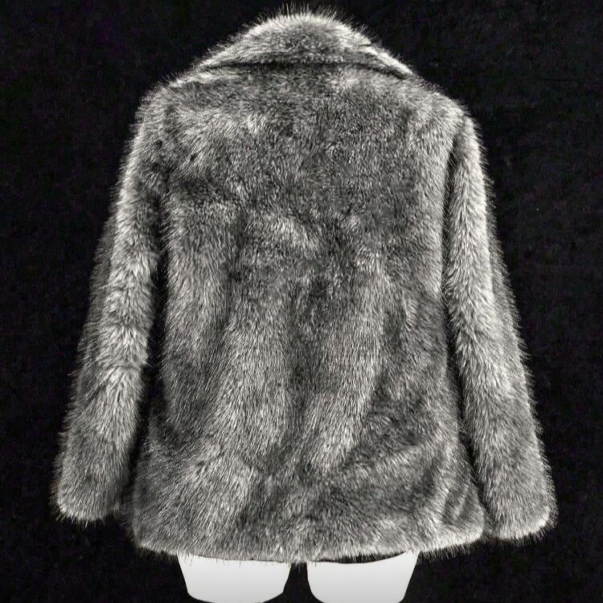 地雷系 ゴシック サブカル Y2K フェイクファーコート グレーミックス