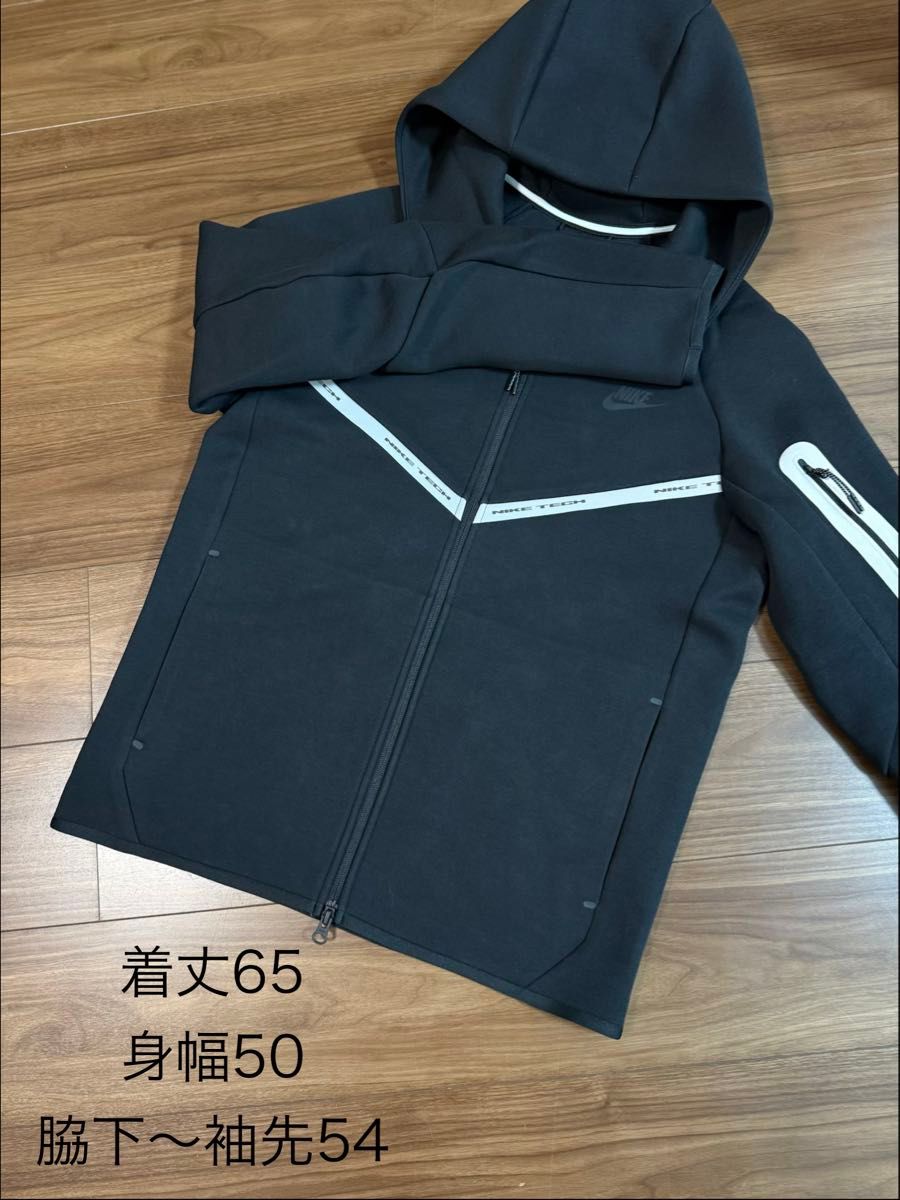 新品 メンズM ブラック 新作 テックフリース セットアップ 赤タグ NIKE