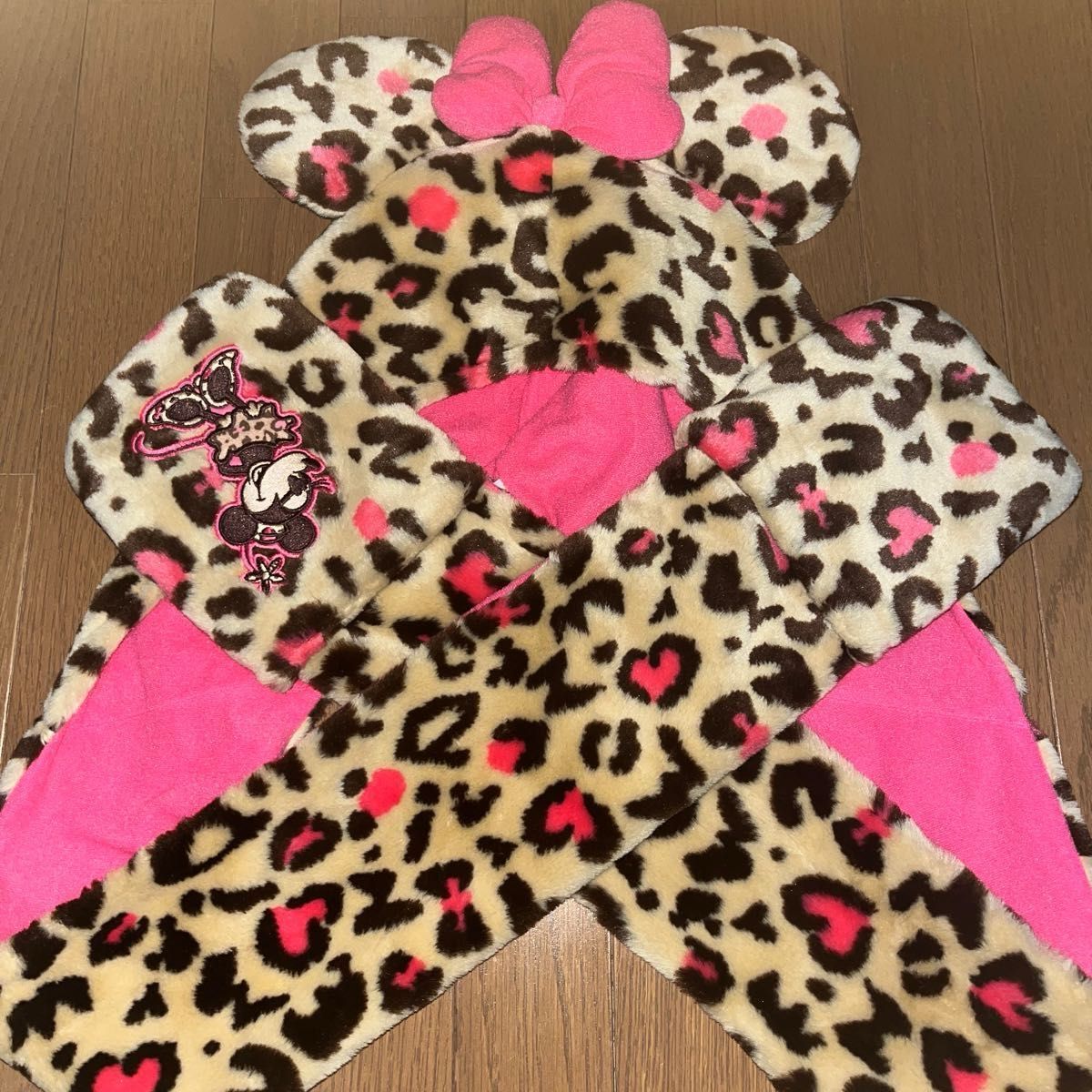 Disney マフラーキャップ ディズニー ミニー ヒョウ柄 マフラー ファン