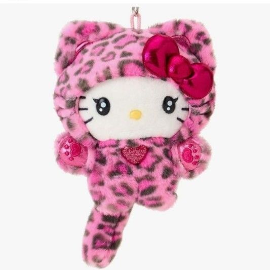 ハローキティ ギャルネコ マスコットホルダー ピンク ヒョウ柄 キティ
