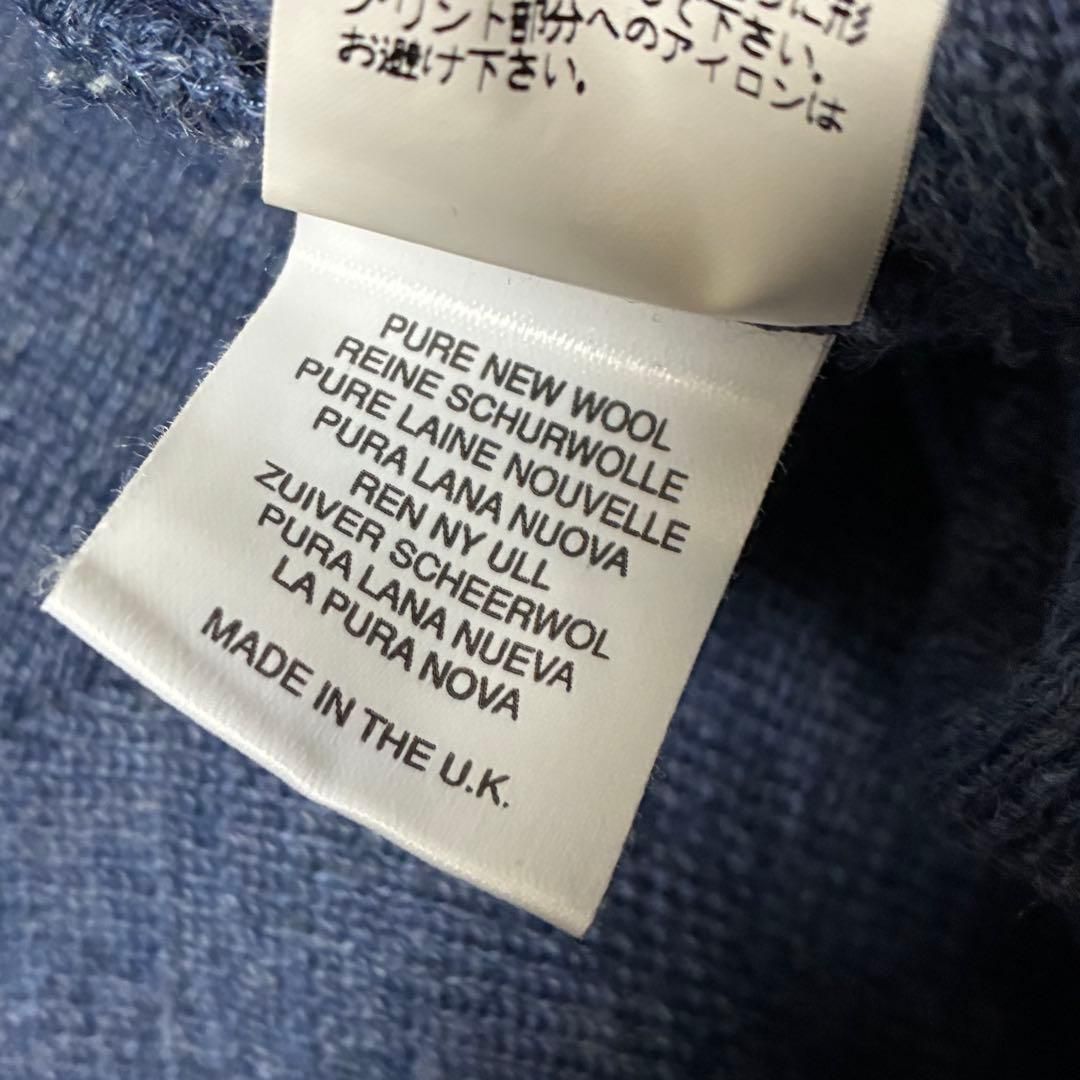 90s バーバリーズ ウールニット ロゴホース刺繍 エルボーパッチ 42