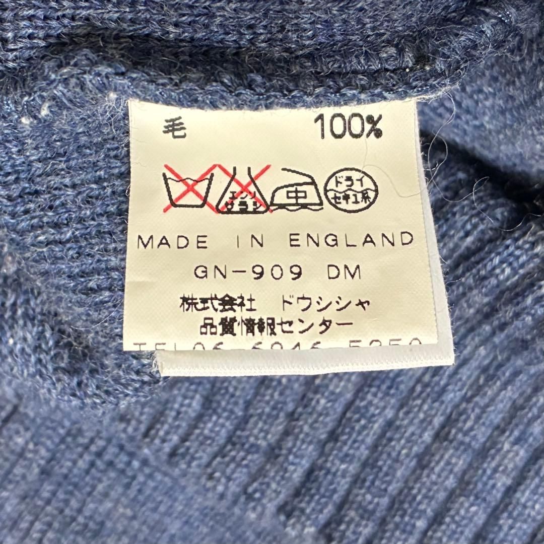 90s バーバリーズ ウールニット ロゴホース刺繍 エルボーパッチ 42